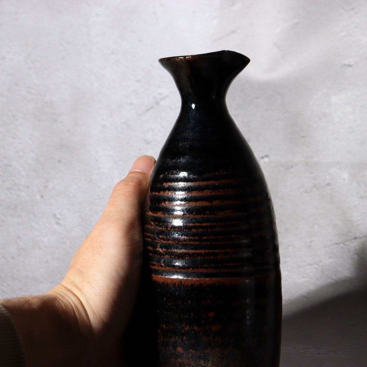 Antique Japanese Seba-yaki Pottery Tokkuri Sake Bottle Nagano Shinshu Vase3