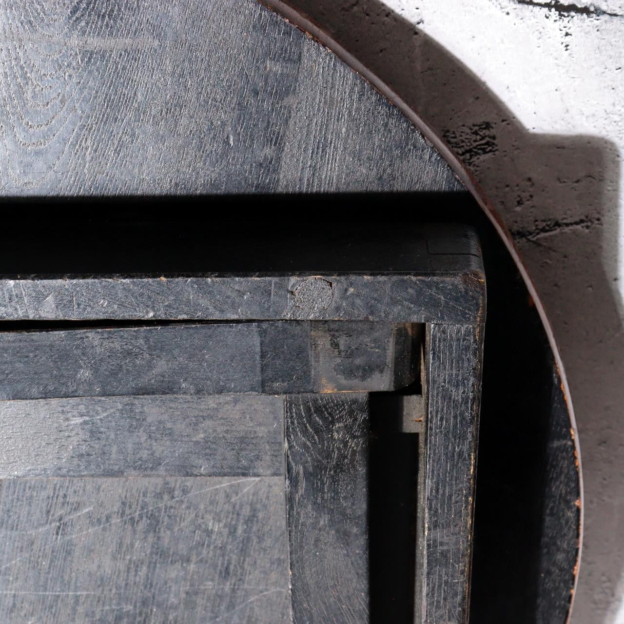 Authentic Vintage Japanese Wooden Chabudai - Folding Zen Tea Table 42cm Diameter10