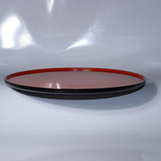 Vintage Aizu Lacquer Round Wooden Serving Tray Plates Red Black Set of 2 Japanes13