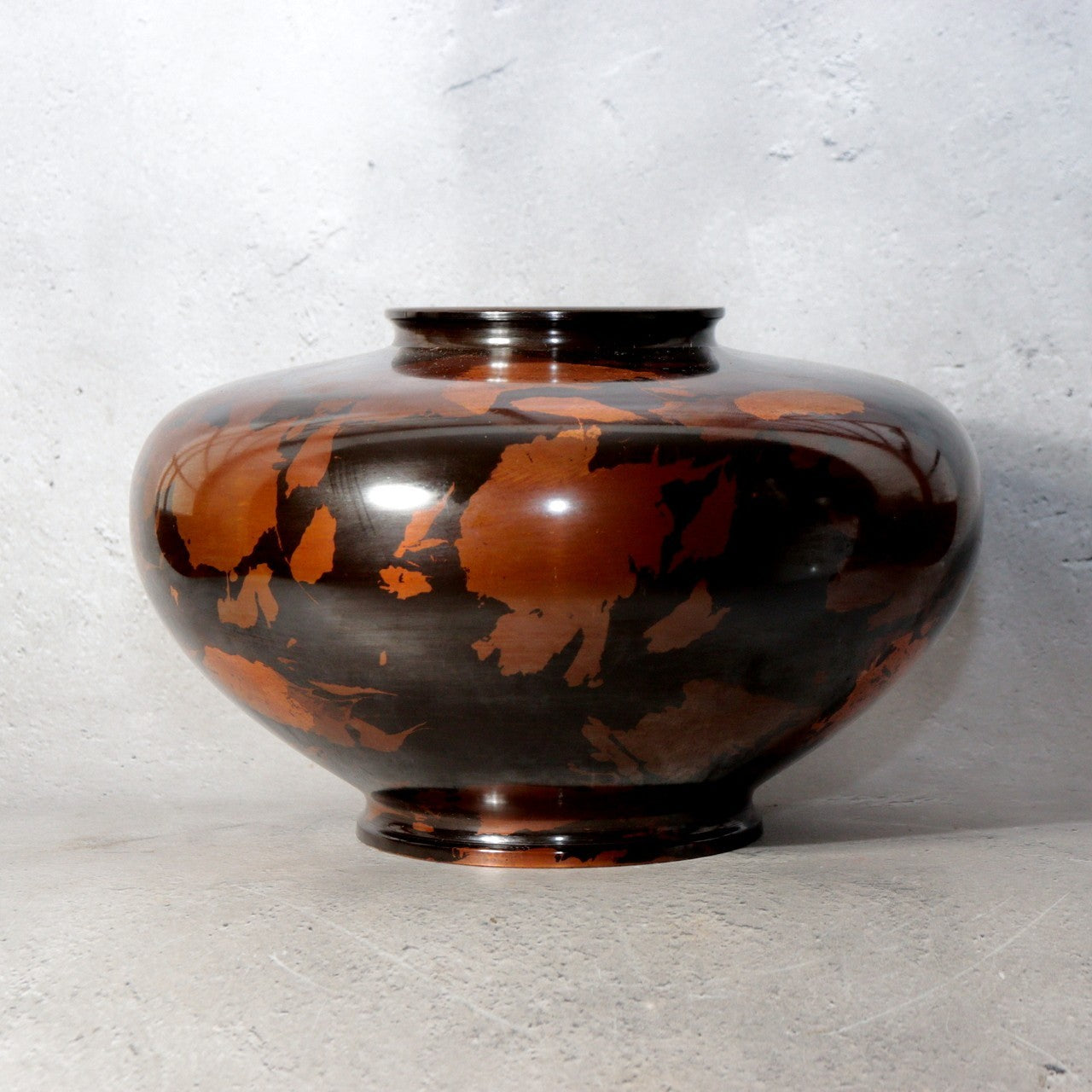 Japanese Takaoka Bronze Vase Seiho Gold Splash Pattern BV7823
