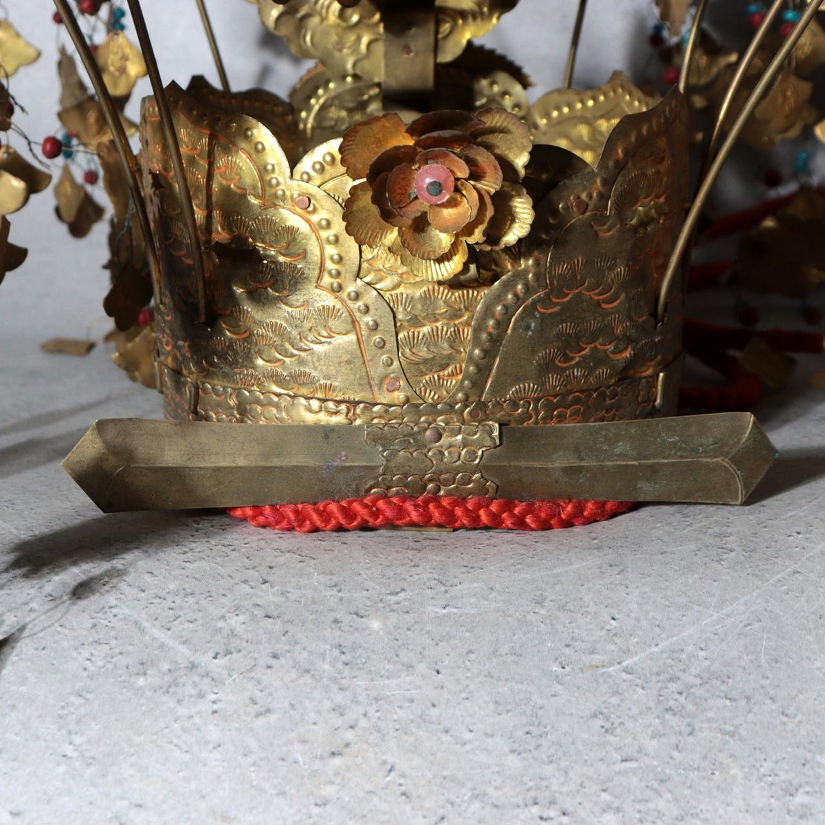 Vintage Japanese Shinto Brass Crown Tendoji Daikan Phoenix Repurposed Box14