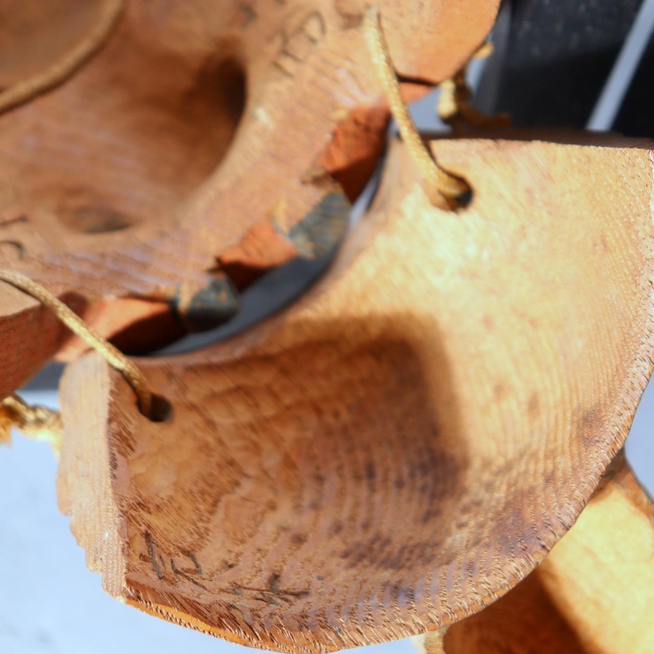 Vintage 1937 Japanese Wood Carved Noh Mask Okina Ise Shinen Shinmen Kagura14