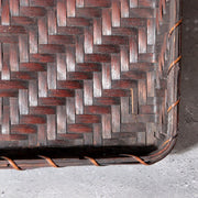 Vintage Japanese Bamboo Woven Rectangular Deep Box Geometric Pattern7