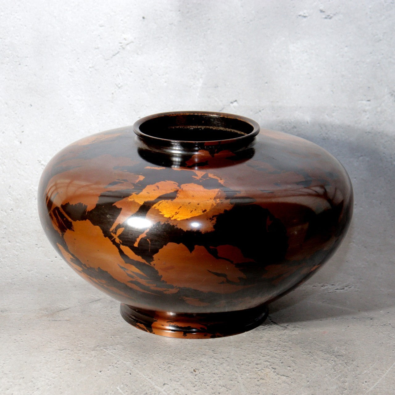 Japanese Takaoka Bronze Vase Seiho Gold Splash Pattern BV7820