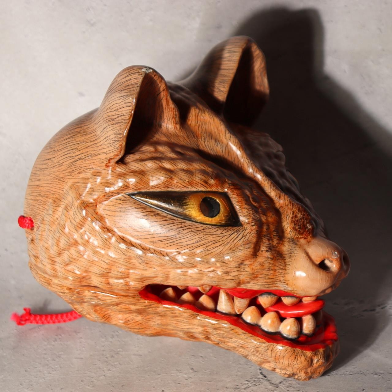 Japanese Wood Mask Bakedanuki Yokai Monster Signed Yoshino Tadao Market Fresh1