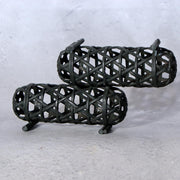 Japanese Bronze Jakago River Basket Flower Holder - Ikebana Suiban Tenpai5