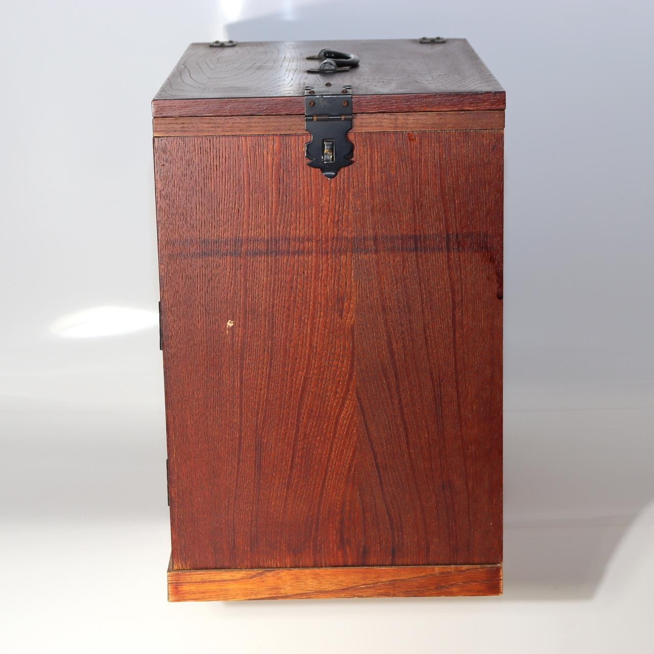 Japanese Wood Sewing Box Hari-bako Folding Worktop Ko-tansu 34cm10