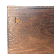 Antique Japanese Haribako Sewing Box Meiji Keyaki/Tamo Wood Brass Hardware Drawe21