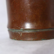 Japanese Vintage Cast Bronze Ikebana Vase - Bamboo Trunk Style with Handle BV7428