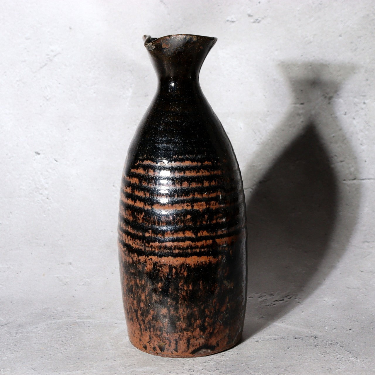 Antique Japanese Seba-yaki Pottery Tokkuri Sake Bottle Nagano Shinshu Vase0