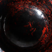 Vintage Large Japanese Aizu Lacquerware Wood Bowl  Mottled Red & Black 29cm7