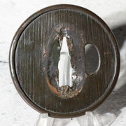 Antique Japanese Samurai Sword Guard Tsuba Fukurin Rim Ko-Kinko Style STO8812