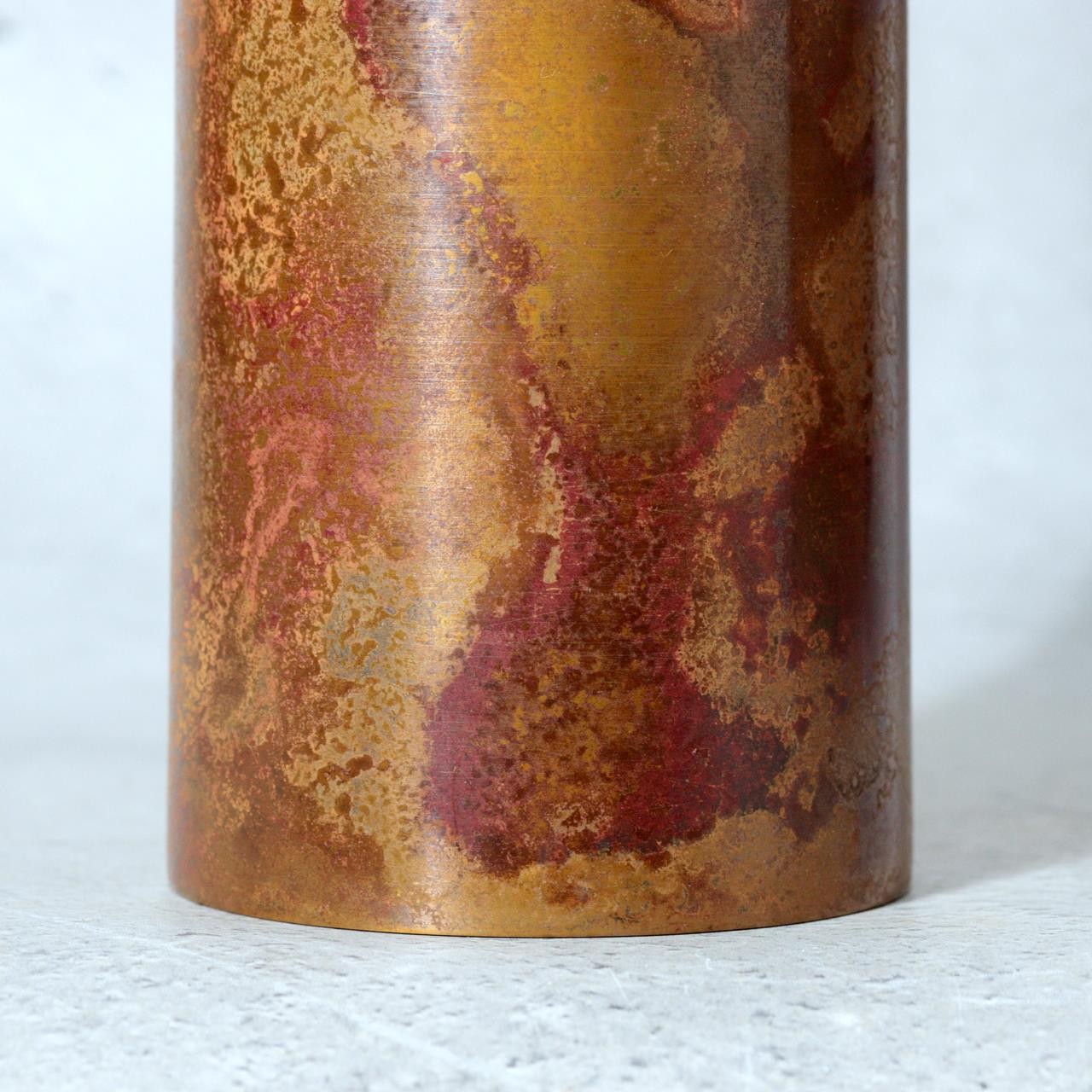 Japanese Takaoka Copperware Bronze Flower Vase Traditional Craft Shin BV77110