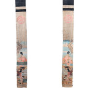 Late Edo Japanese Boro Nobori Flag Samurai Hand Painted Hemp BRKW1732