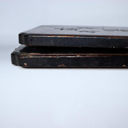 Pair of Antique Japanese Temple Lacquer Plaques Jodo Shu Sect Enko Zendo Daishi12