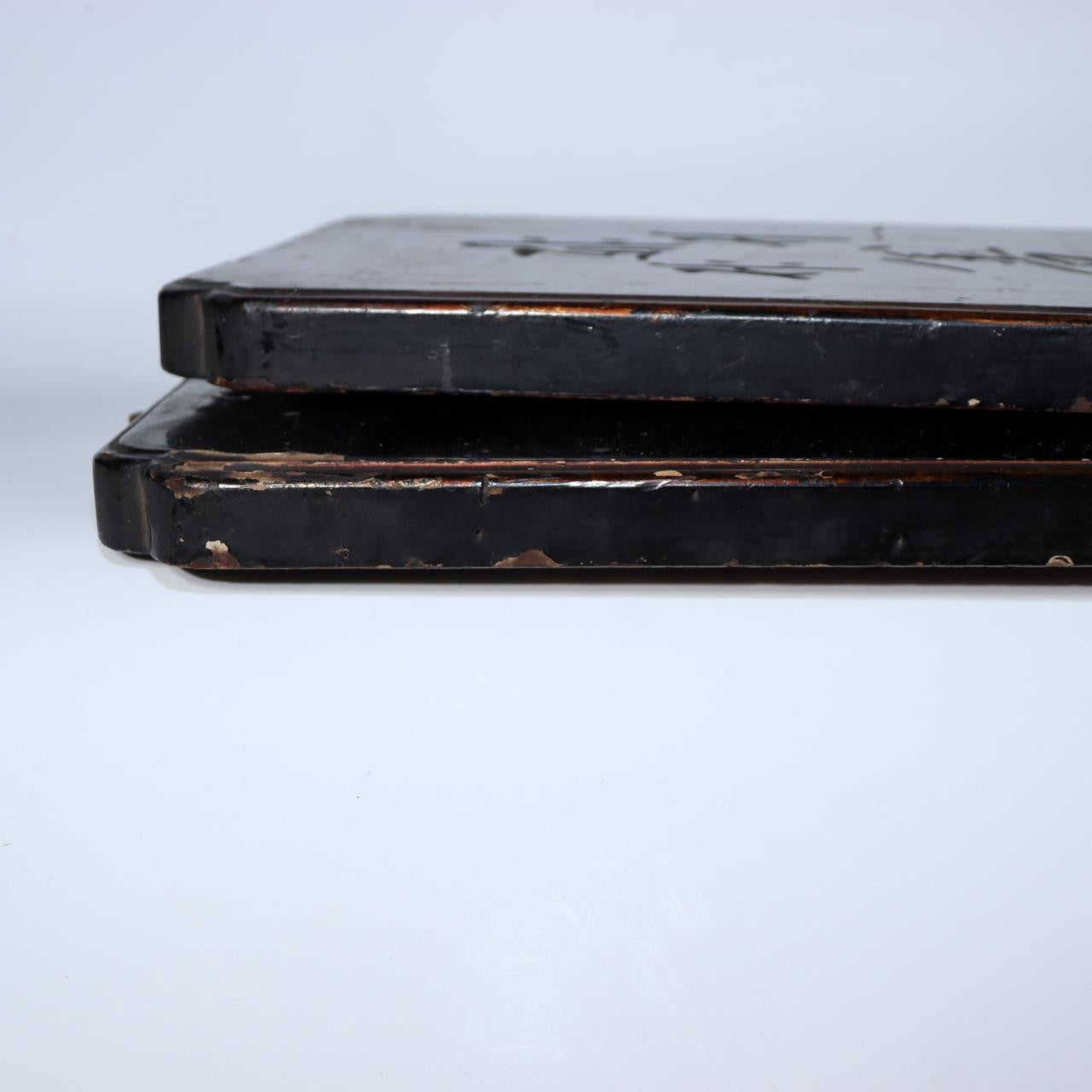 Pair of Antique Japanese Temple Lacquer Plaques Jodo Shu Sect Enko Zendo Daishi12