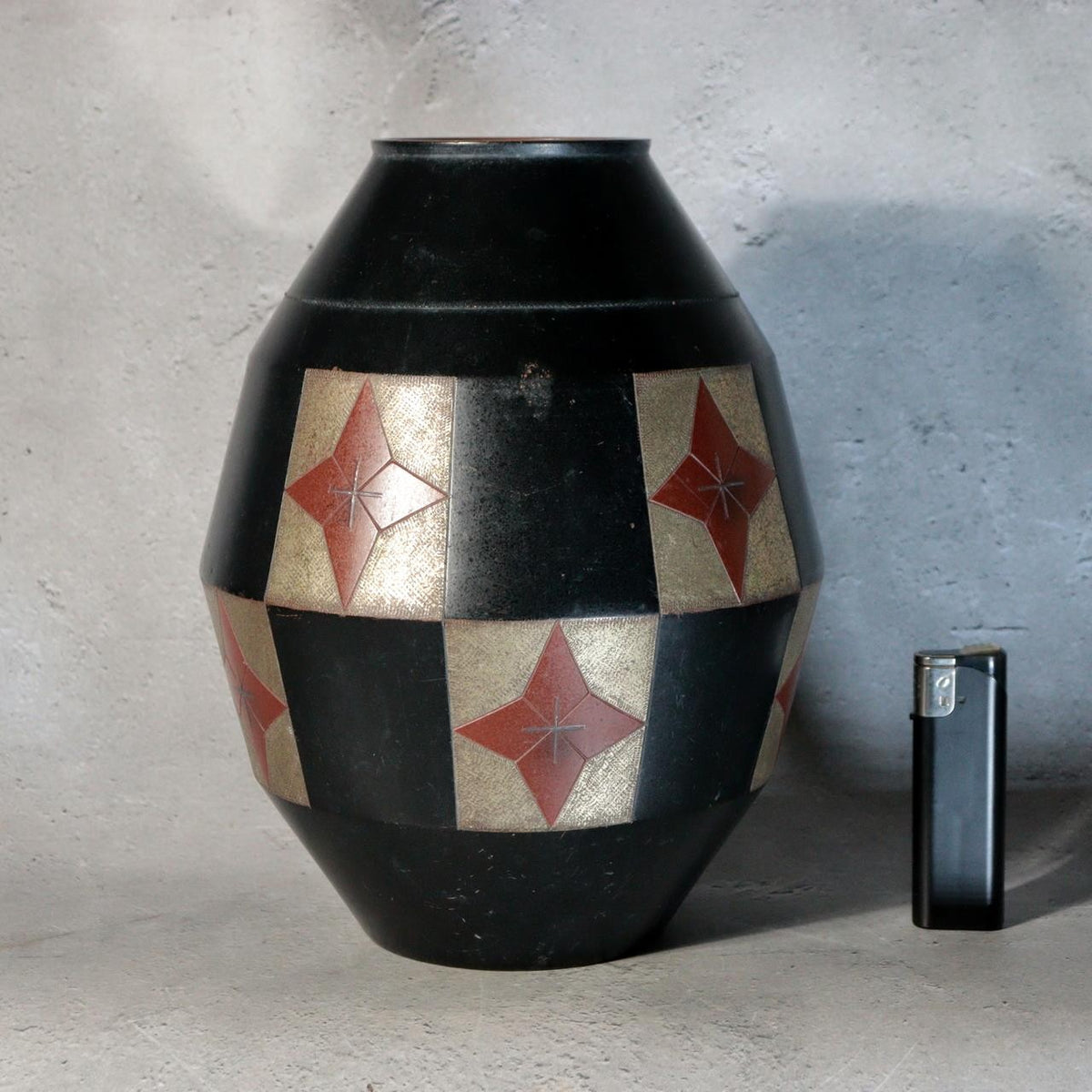 Vintage Japanese Bronze Vase Hozan Silver Inlay Kikyo Bellflower Motif13