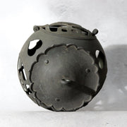 Japanese Vintage Bronze Spherical Hanging Lantern Openwork with Chain BOSa585