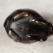 Japanese Bronze Rabbit Pair Okimono Statue Figurine Mottled Red Patina Zen18