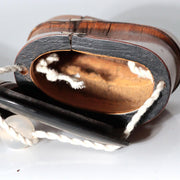 Antique Japanese Meiji Bamboo Kiseru Pipe Case Tobacco Container Chigiri Repair5