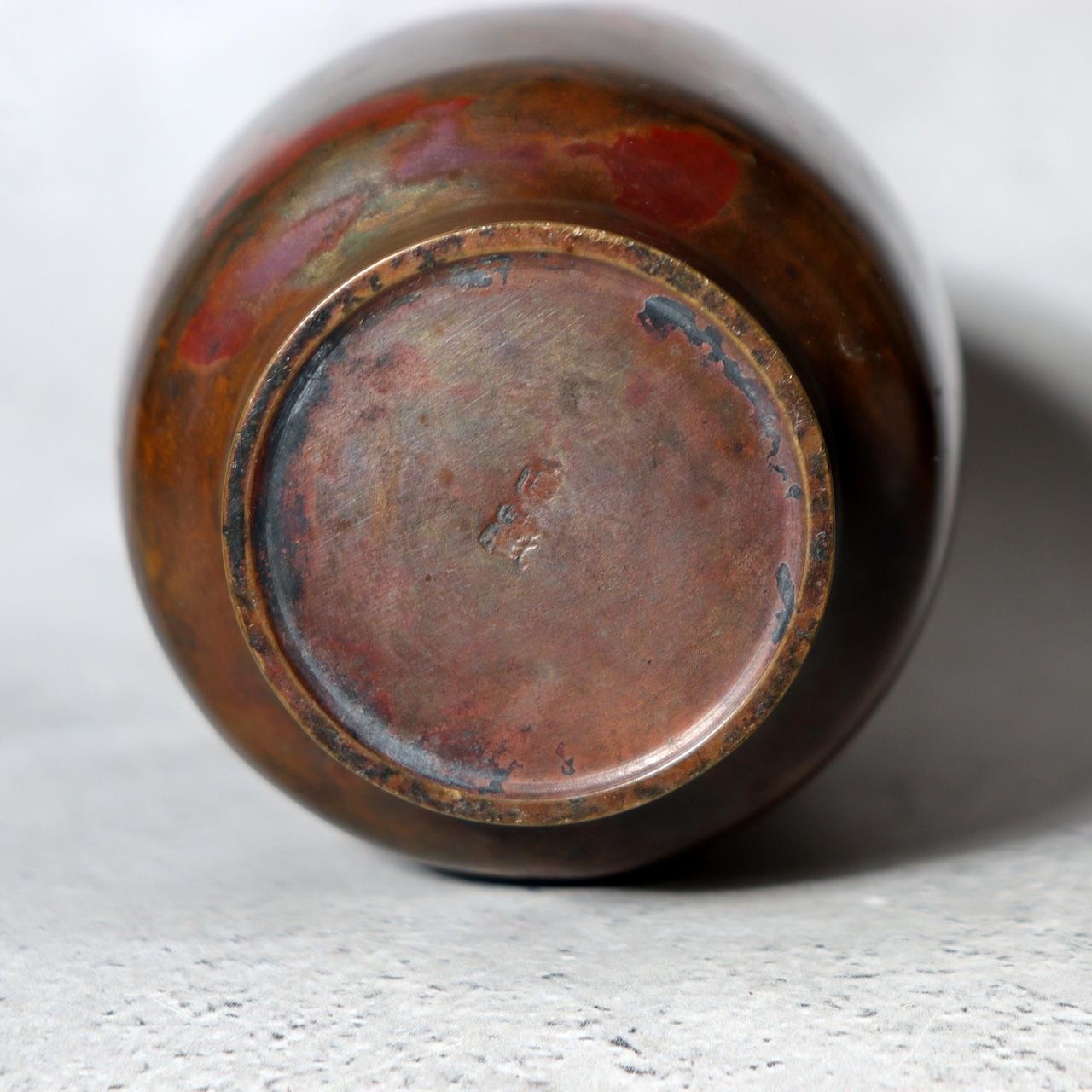 Japanese Cast Bronze Vase - Naoki Hara - Signed Tomobako Box Ikebana BV7405