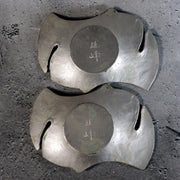 Vintage Japanese Cast Tin Chataku Tea Saucers ginkgo leaves Okajima Set of 510