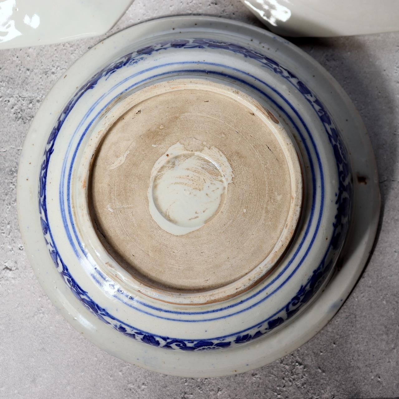 Antique Japanese Imari Transferware Set Rabbit Wave Bowl & Two Rooster Dishes6