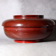 Vintage Japanese Lacquerware Large Lidded Bowl Neko Tora Tiger Bamboo WO6028