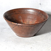 Late Edo Seto Ware Tetsuyu Iron Glaze Chawan Tea Bowl Kintsugi PCP3112