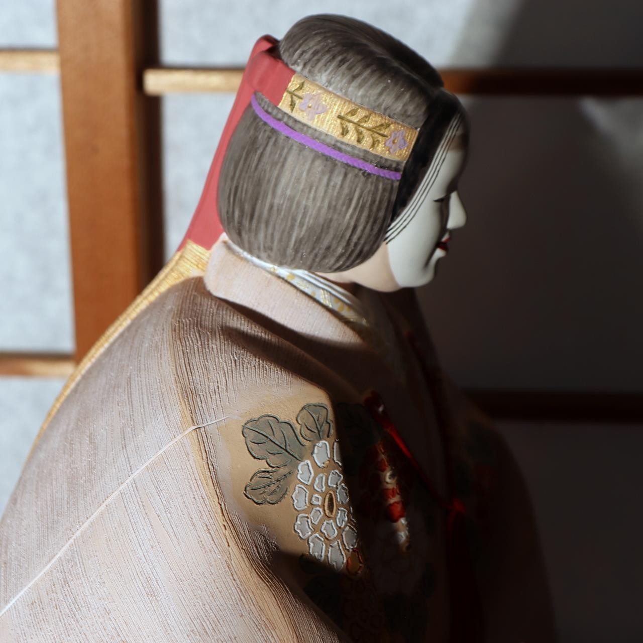 Japanese Vintage Hakata Doll Noh Nonomiya Clay Statue Mizuochi Chu Signed 41cm5