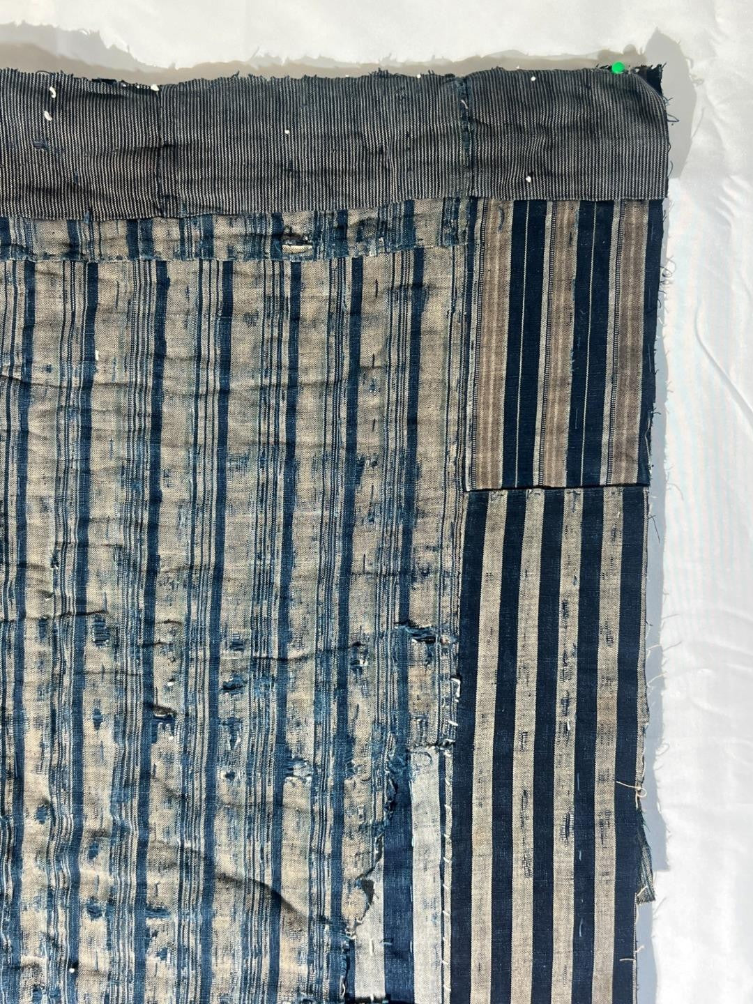 Antique Japanese Boro Kofu Thick Layered Cotton Indigo Textile Rug8