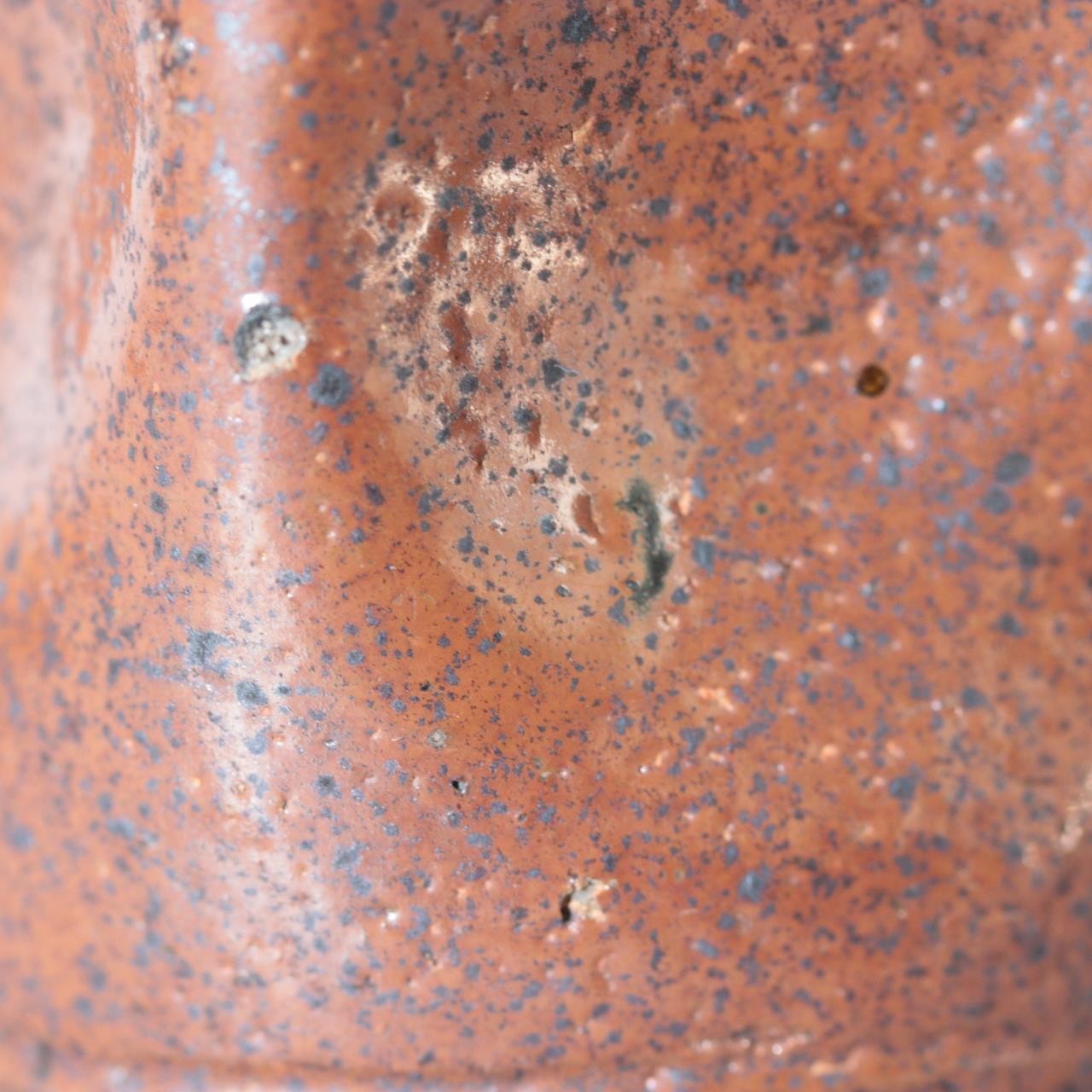 Late Edo Japanese Tamba Ware Kurikawa-Glazed Faceted Tokkuri Sake Bottle with Bo8