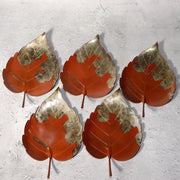 Japanese Bronze Silver Leaf Plates by Yoshimitsu Nishimura Takaoka doki w box1