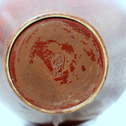 Vintage Japanese Bronze Bud Vase Long Neck Reddish Brown Patina Ikebana Zen BV722