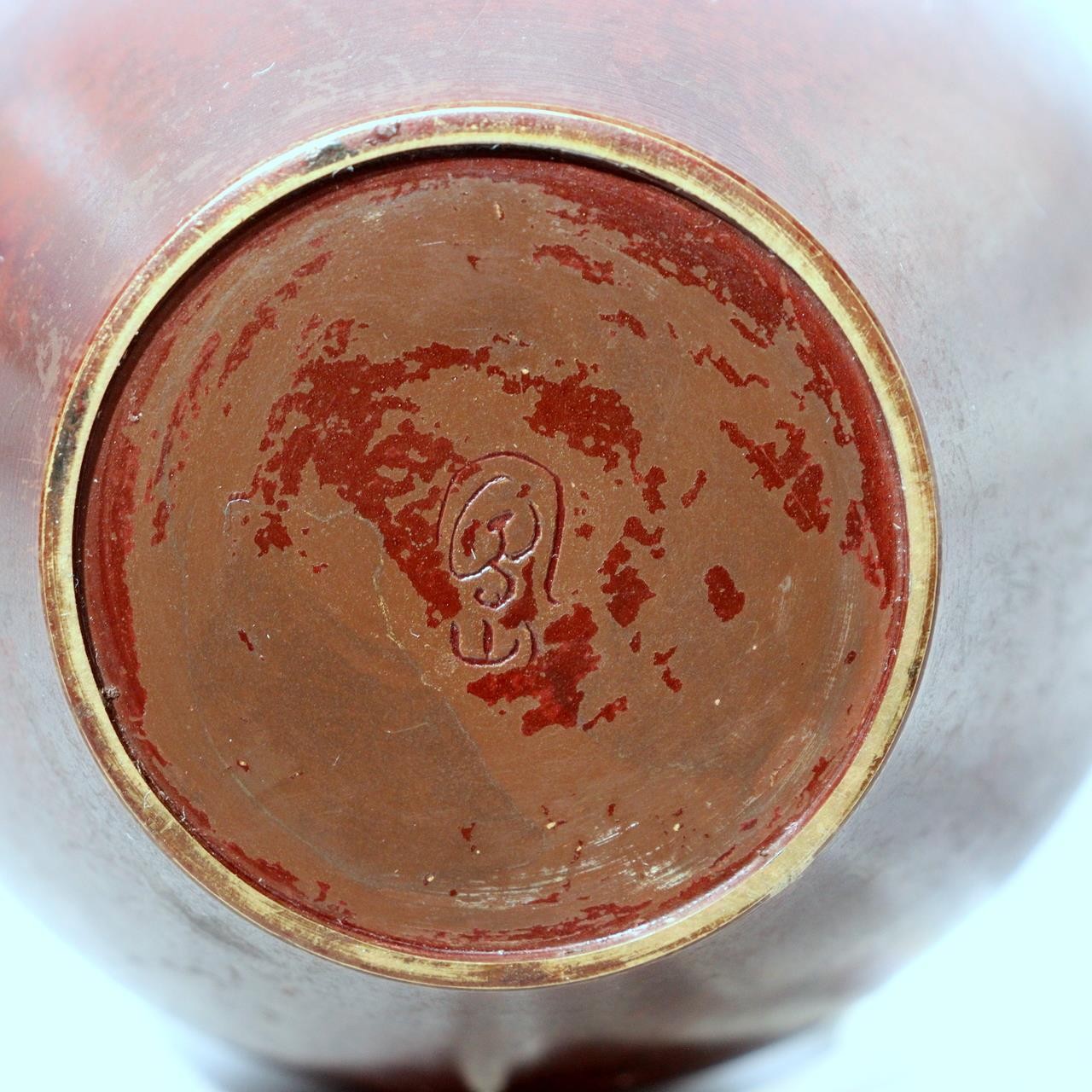 Vintage Japanese Bronze Bud Vase Long Neck Reddish Brown Patina Ikebana Zen BV722