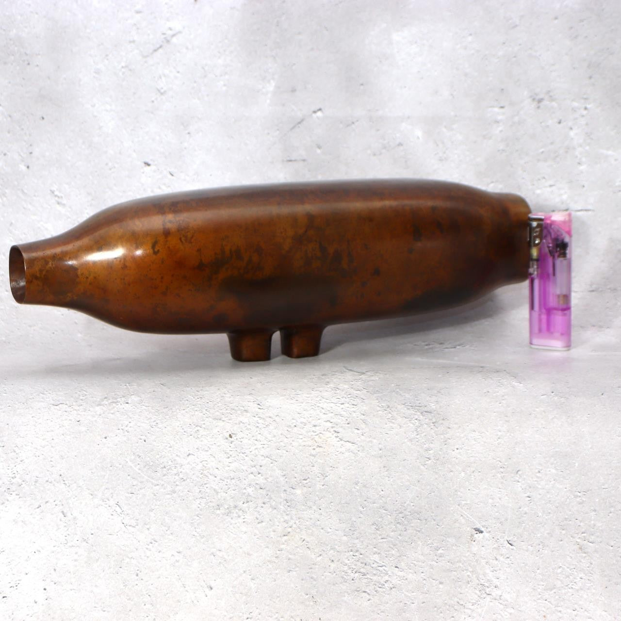 Vintage Japanese Modernist Bronze Vase  Brutalist Industrial Sculpture 1.8kg10