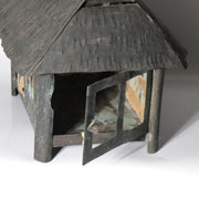 Vintage Japanese Brass Kuzuya Lantern Hanging House Shape Washi Paper6