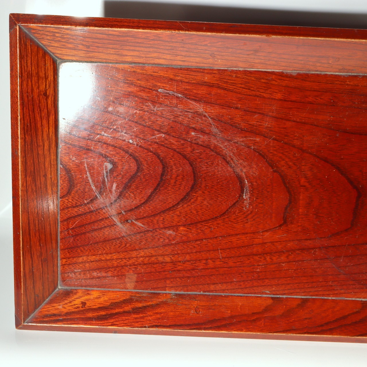 Japanese Antique Wood Foldable Low Desk Table Mitsuba Aoi Crest Kyozukue WO54713