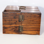 Vintage Japanese Small Cabinet Drawer Kurogaki Black Persimmon Style Wood Box7