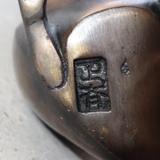 Vintage Japanese Bronze Rat Figurine - Nezumi by Seisai - Signed Tomobako 1.4kg9