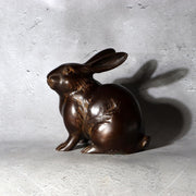 Vintage Japanese Bronze Rabbit Okimono Statue Figure 1140g BOSa444