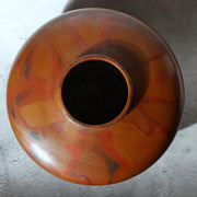 Japanese Hanshido Mottled Purple Bronze Vase Ikebana Vessel 23.5cm5