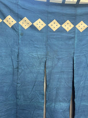 Antique Japanese Indigo Dyed Noren Curtain Large Yotsume Crest BRKW1759