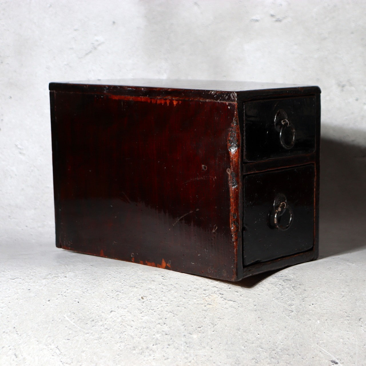 Antique Japanese Lacquer Drawer Box - Natural Urushi Bakumatsu Meiji Era WO5827