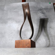 Vintage Artisan Signed "TAZIMA" Modern Abstract Bronze Sculpture - Late Showa2