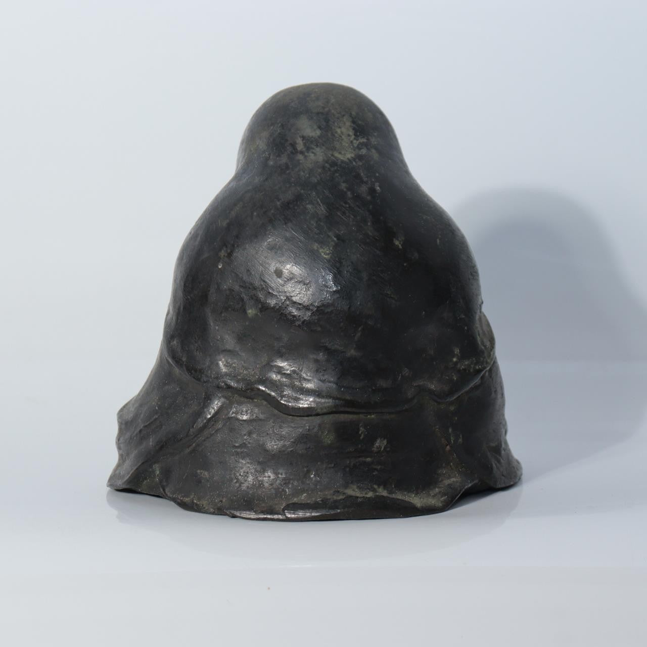 Japanese Antique Cast Bronze Bodhidharma Daruma Seated Statue Figure BOSa562