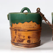 Antique Japanese Mino Oribe Ceramic Well Pulley & Tsurube Buckets SCBP476