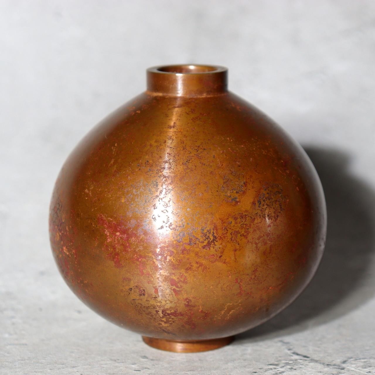Japanese Yamagata Cast Bronze Mini Flower Vase Yoshihisa Hasegawa Ichirinzashi1