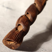 Japanese Antique Wooden Staff Shimenawa Spiral Twist Nyoi Buddhist Shinto 54cm9