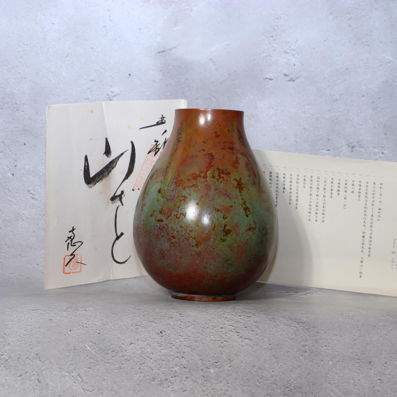 Masterpiece Japanese Bronze Vase Yoshihisa Hasegawa  Nationally Designated0